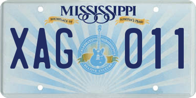 MS license plate XAG011