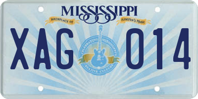 MS license plate XAG014