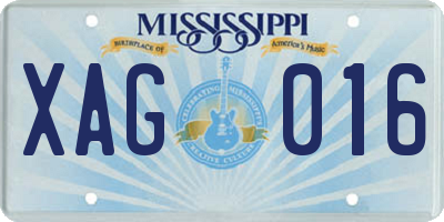 MS license plate XAG016