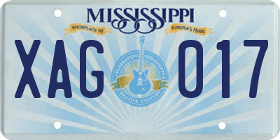 MS license plate XAG017
