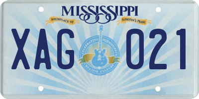 MS license plate XAG021