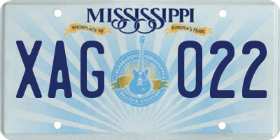 MS license plate XAG022