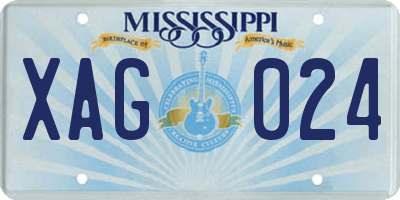MS license plate XAG024