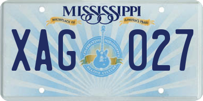 MS license plate XAG027