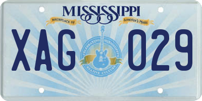 MS license plate XAG029