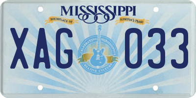 MS license plate XAG033