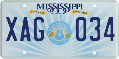 MS license plate XAG034