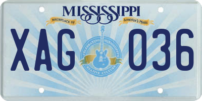 MS license plate XAG036