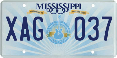 MS license plate XAG037