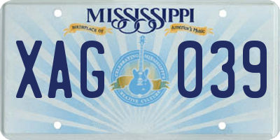 MS license plate XAG039