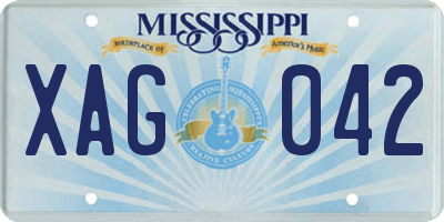 MS license plate XAG042