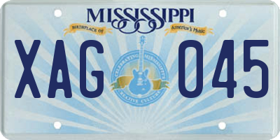 MS license plate XAG045