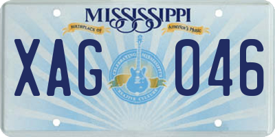 MS license plate XAG046