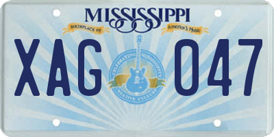MS license plate XAG047