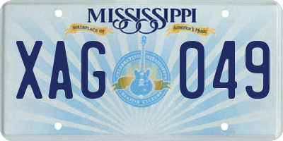 MS license plate XAG049
