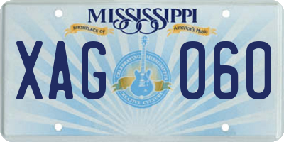 MS license plate XAG060