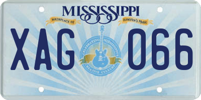 MS license plate XAG066