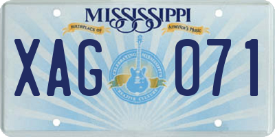 MS license plate XAG071