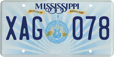 MS license plate XAG078