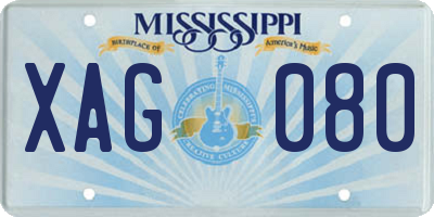 MS license plate XAG080