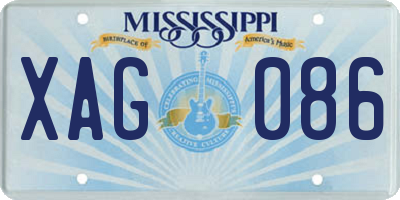 MS license plate XAG086