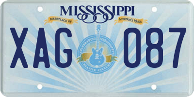 MS license plate XAG087