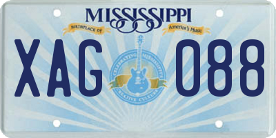 MS license plate XAG088