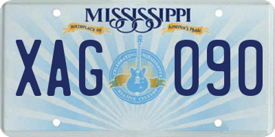 MS license plate XAG090