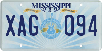 MS license plate XAG094