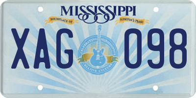 MS license plate XAG098