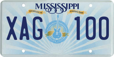 MS license plate XAG100