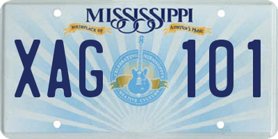 MS license plate XAG101