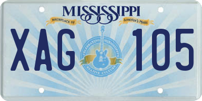 MS license plate XAG105