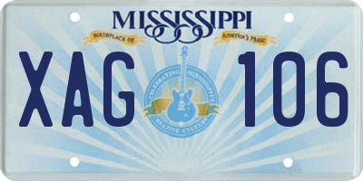 MS license plate XAG106