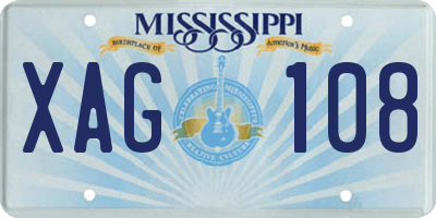 MS license plate XAG108
