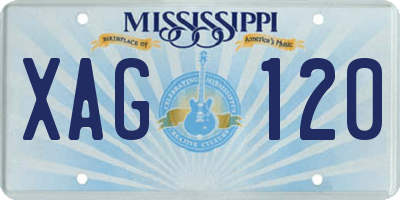 MS license plate XAG120