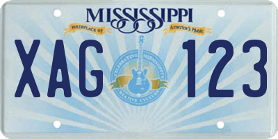 MS license plate XAG123