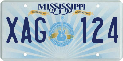 MS license plate XAG124