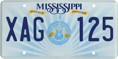 MS license plate XAG125