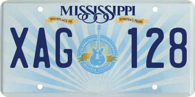 MS license plate XAG128