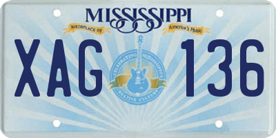 MS license plate XAG136