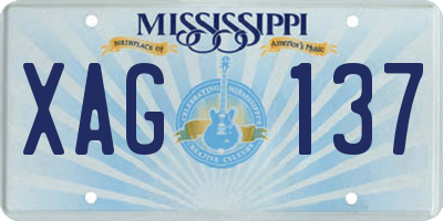 MS license plate XAG137