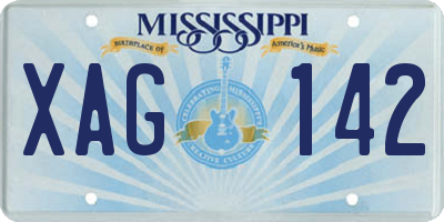 MS license plate XAG142