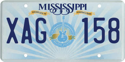 MS license plate XAG158