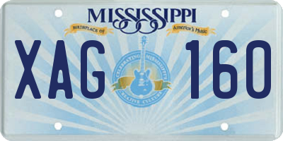MS license plate XAG160
