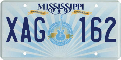 MS license plate XAG162