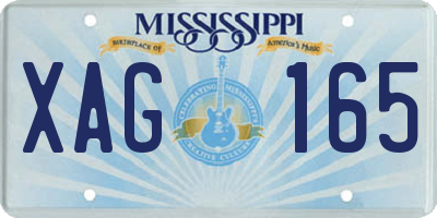 MS license plate XAG165
