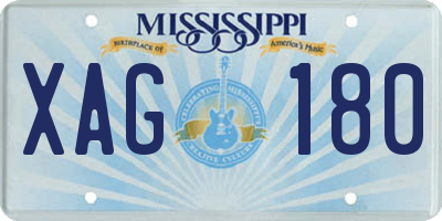 MS license plate XAG180