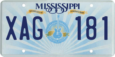 MS license plate XAG181