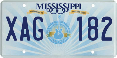 MS license plate XAG182